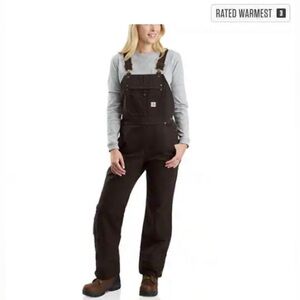 NWT Carhartt Women's Dark Brown Insulated Overalls